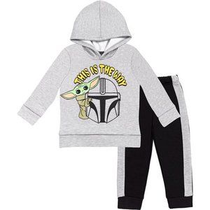 Star Wars Baby Yoda Grogu Pullover Hoodie and Pants Outfit Set Infant to Big Kid